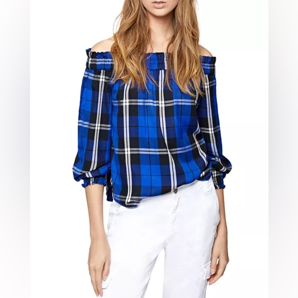 Sanctuary from Bloomingdales Venus Plaid Off-the-Shoulder - Size Medium